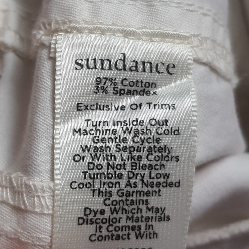 Sundance Embroidered Floral Cargo Pants Womens Size 2 Cream Spring Straight Leg - Picture 3 of 16